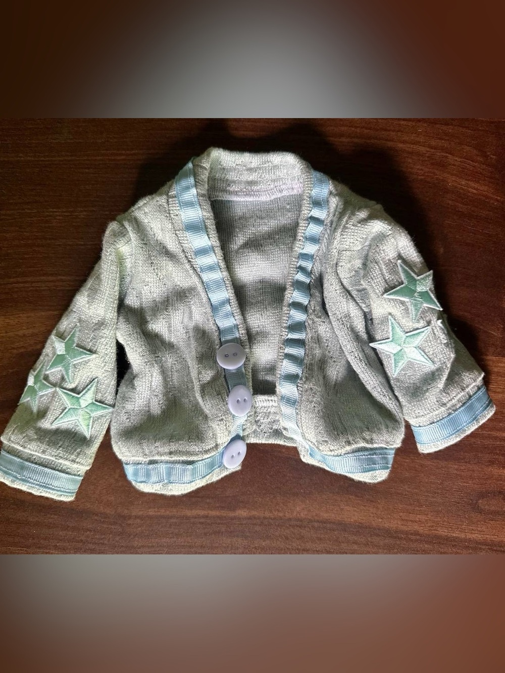 Handmade 18” Doll Star Sweater Cardigan
